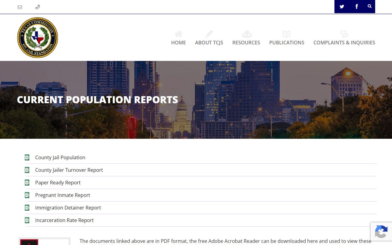 El Paso County inmate population TCJS population reports page